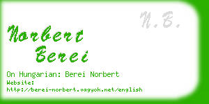 norbert berei business card